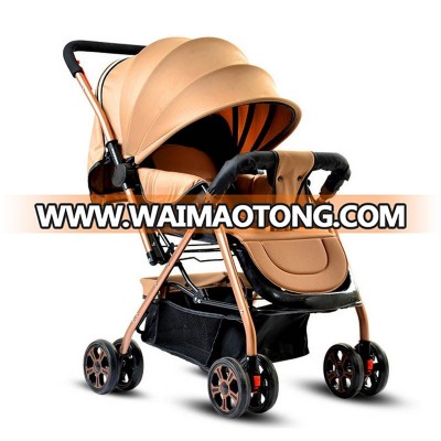 Four Wheeled Shockproof Biking With Portable Folding Baby Pushcart